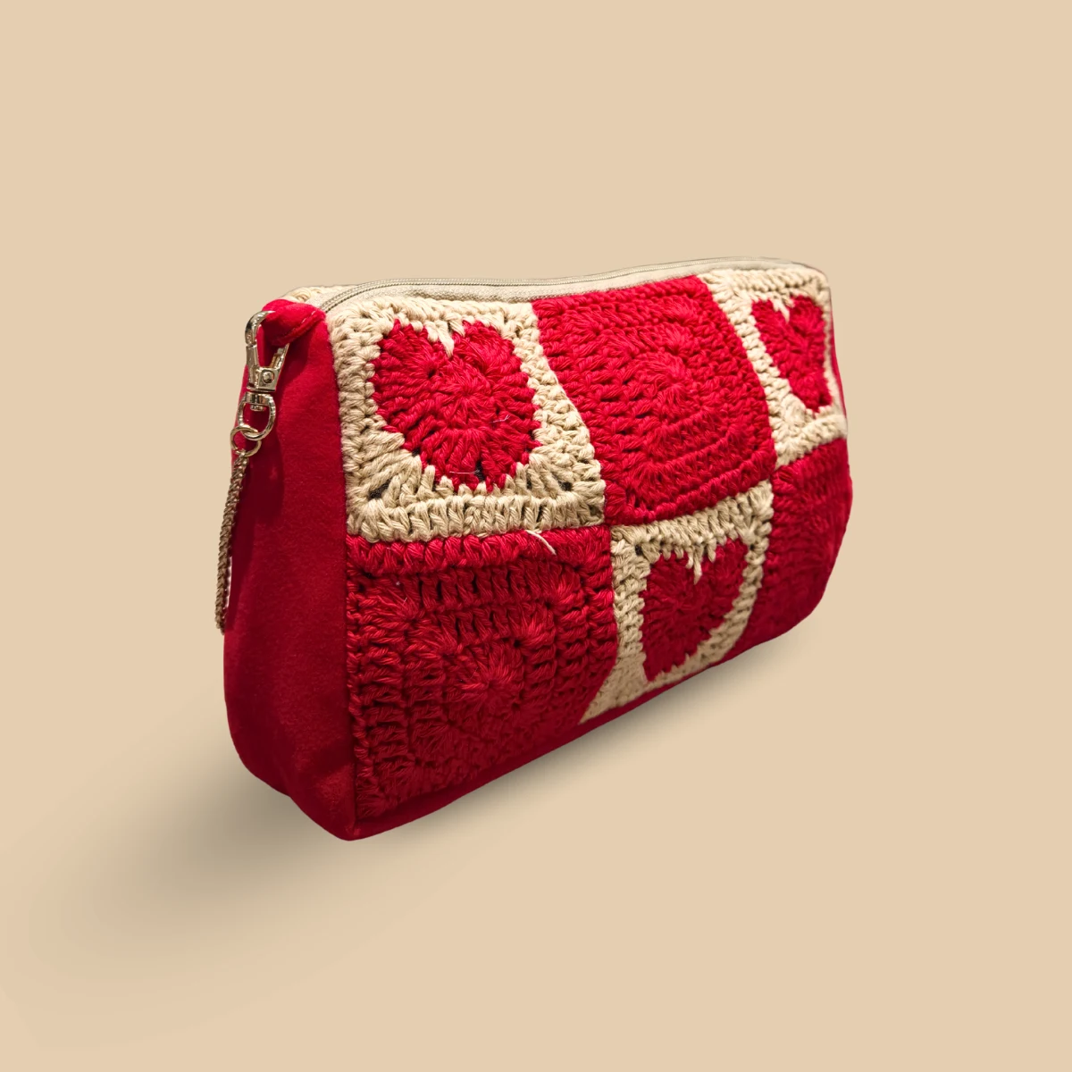 Scarlet Bloom Crochet Sling Pouch - Image 6