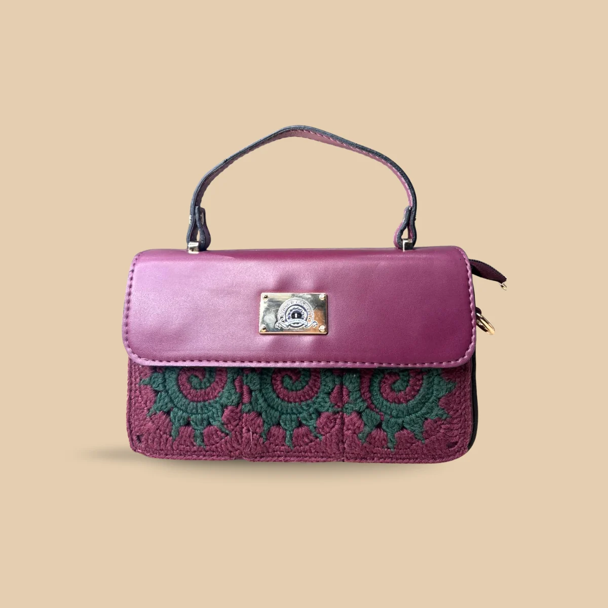 Plum Bloom Crochet Embroidered Handbag