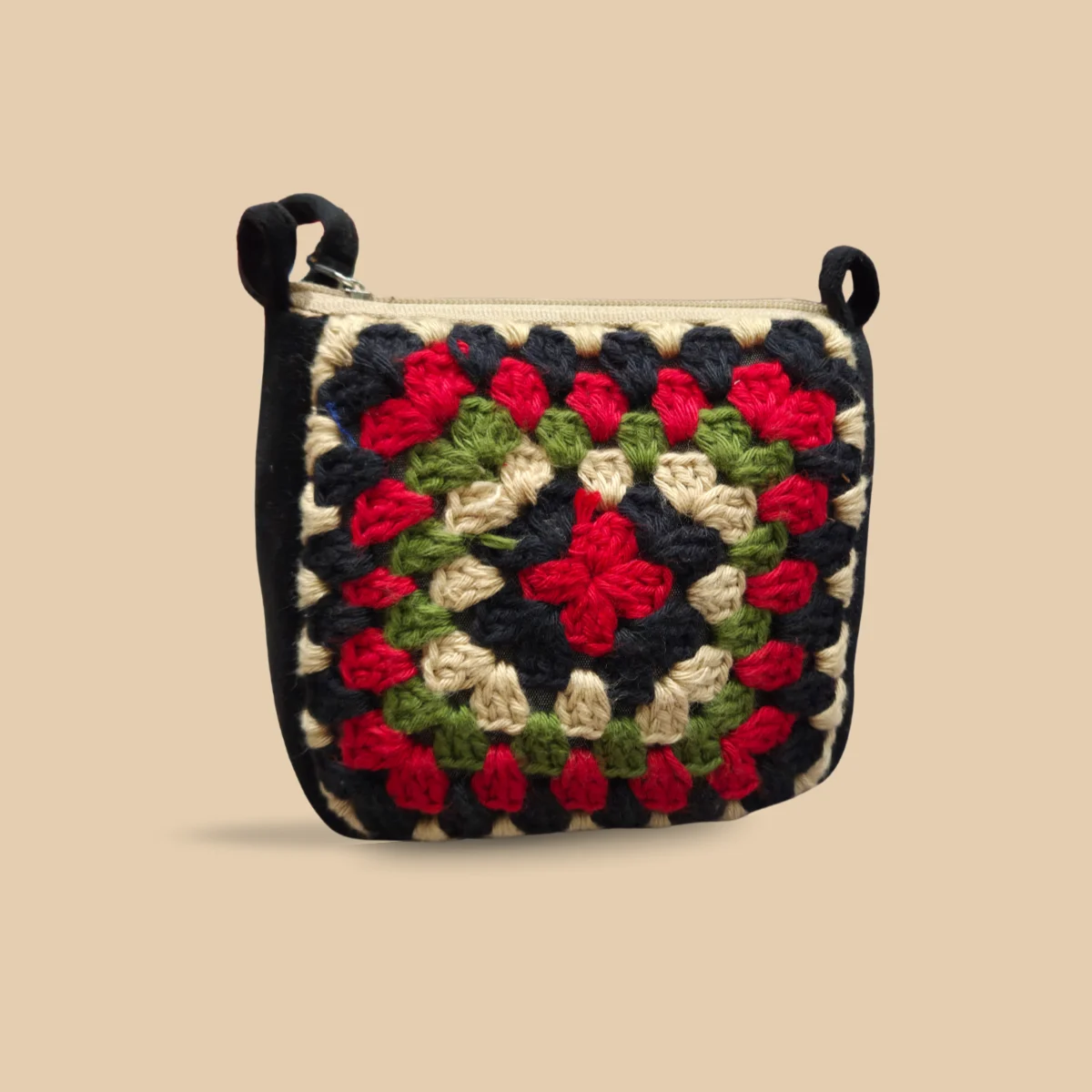 Midnight Bloom Mini Crochet Pouch