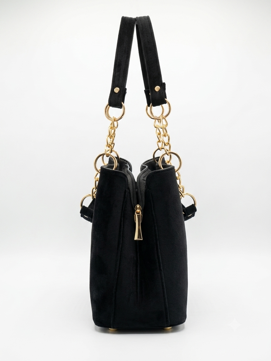 Majestic Peacock Velvet Embroidered Tote - Image 3