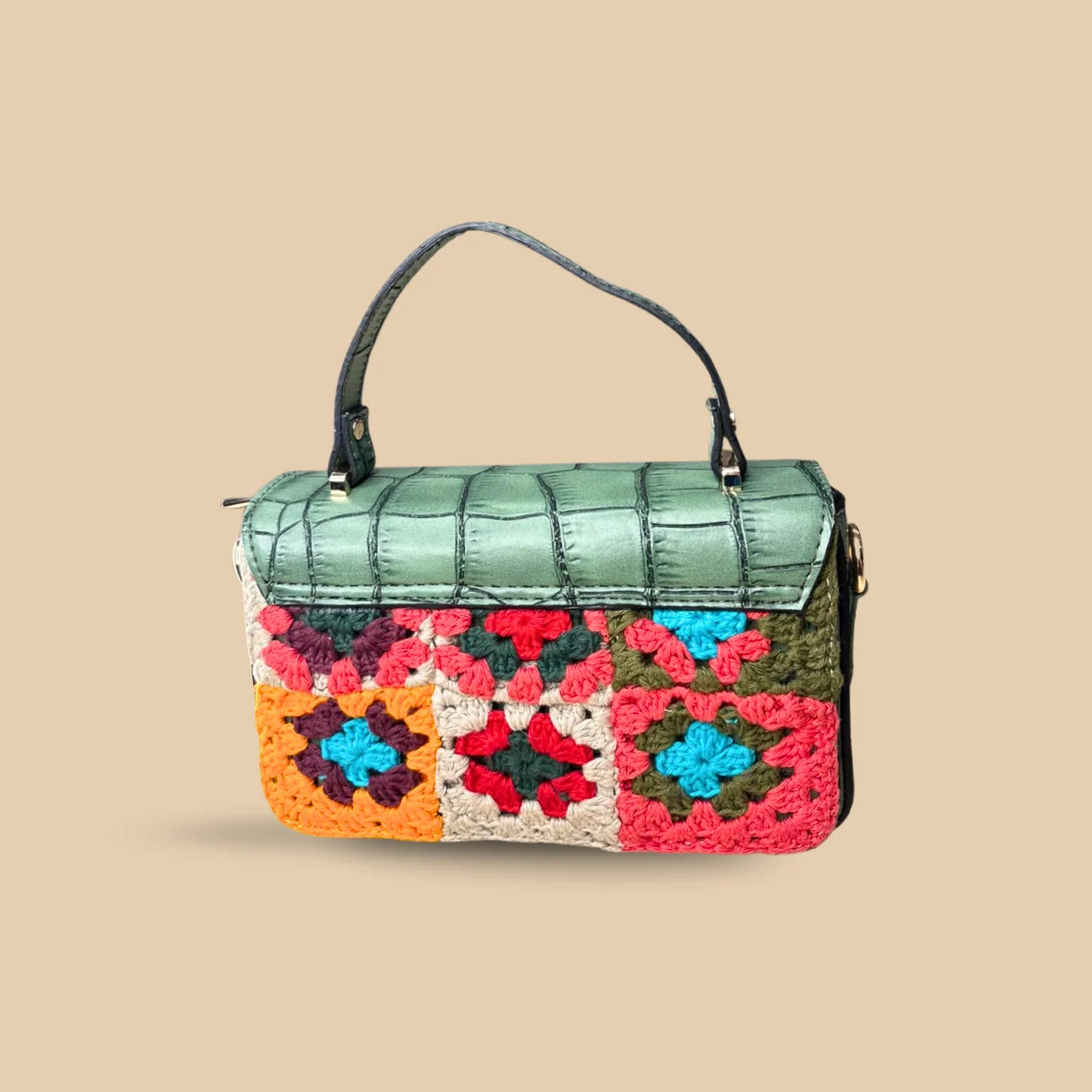 Meadow Mosaic Crochet Handbag - Image 4
