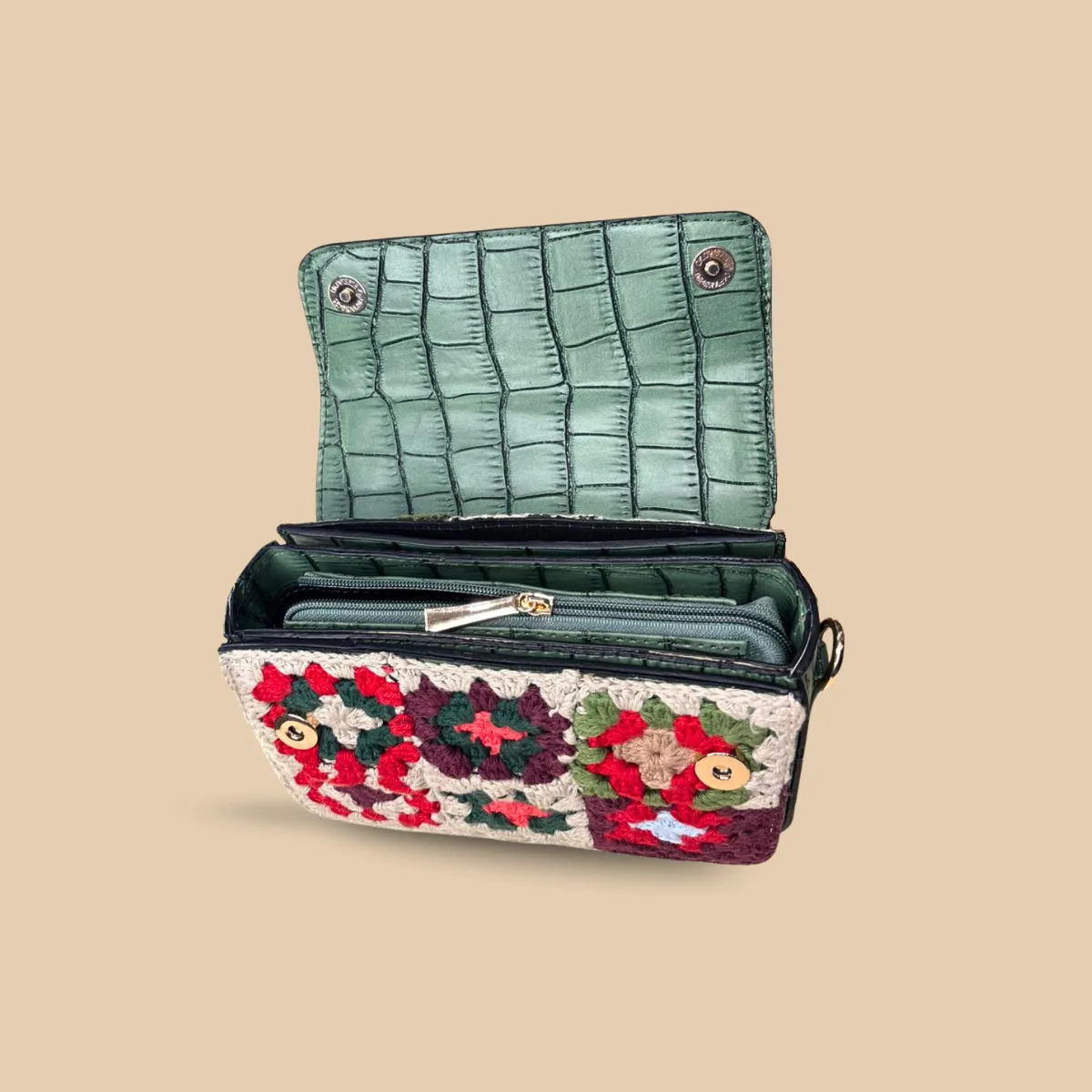 Meadow Mosaic Crochet Handbag - Image 5