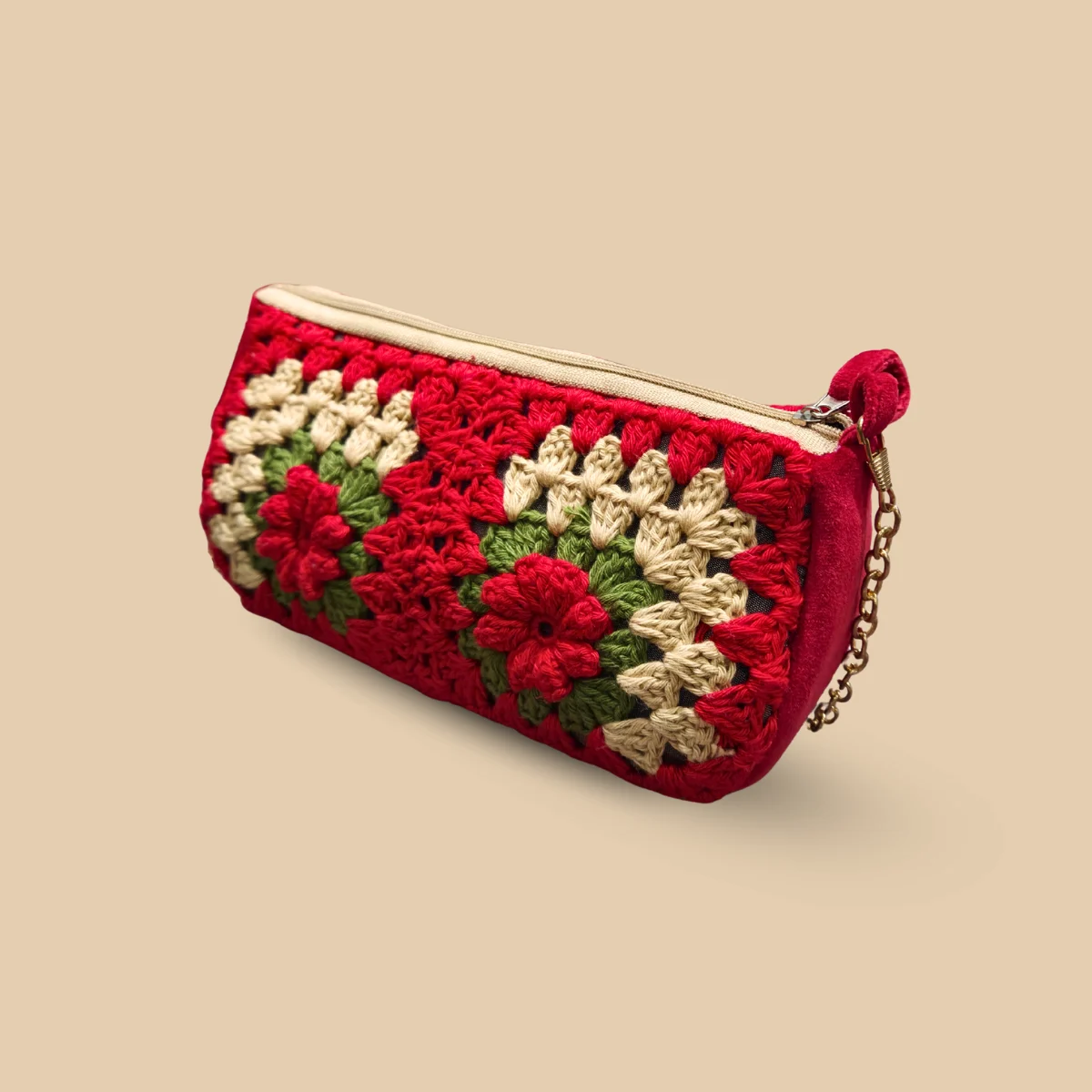 Floral Ember Crochet Pouch - Image 4