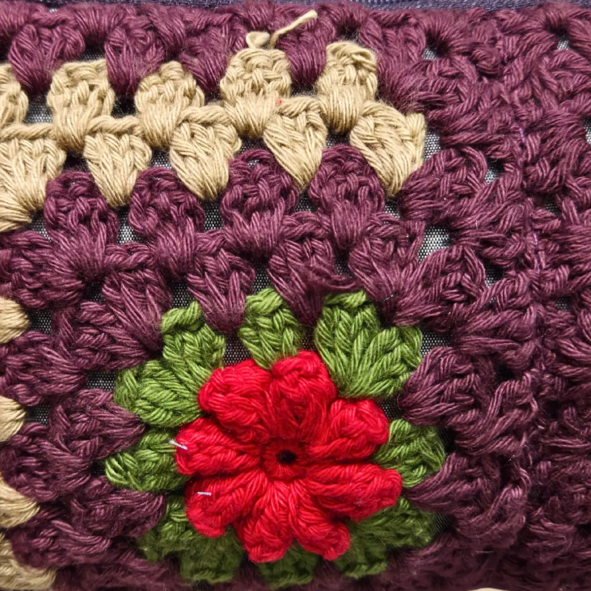 Floral Crochet Zipper Pouch - Image 5
