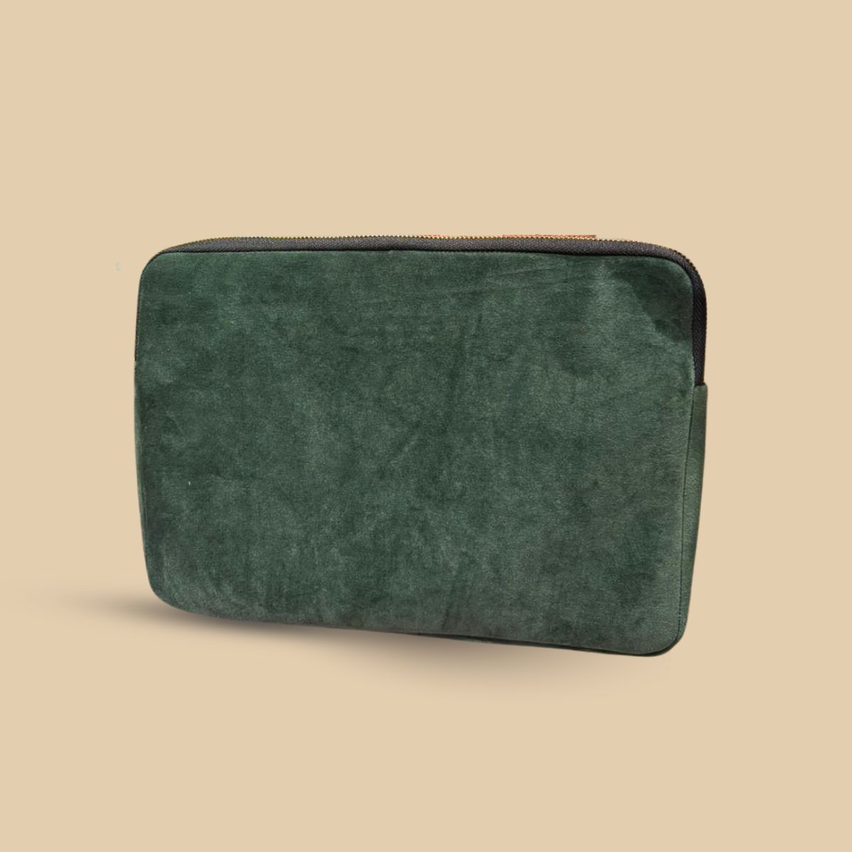 Handmade Crochet Granny Square Laptop Sleeve – Boho Padded Tech Pouch for 13-14 inch Laptops – Sage Green & Cream - Image 2