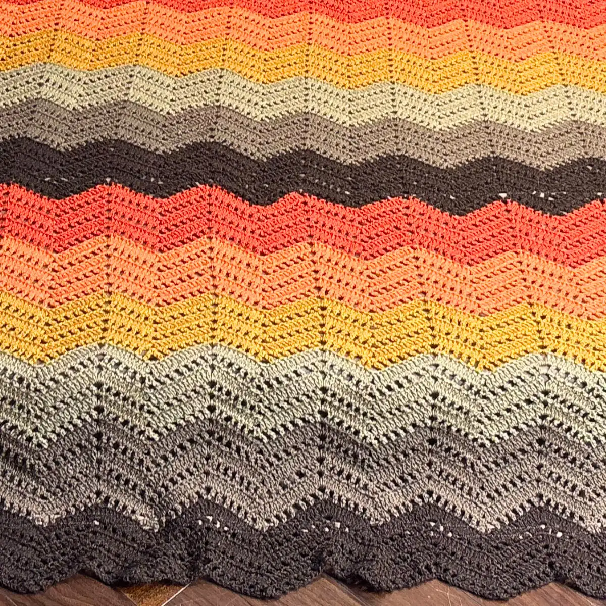 Autumn Ripple Crochet Throw Blanket - Image 2