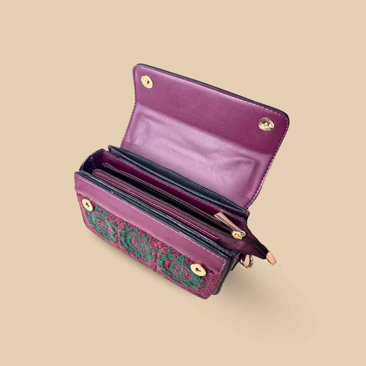 Plum Bloom Crochet Embroidered Handbag - Image 5