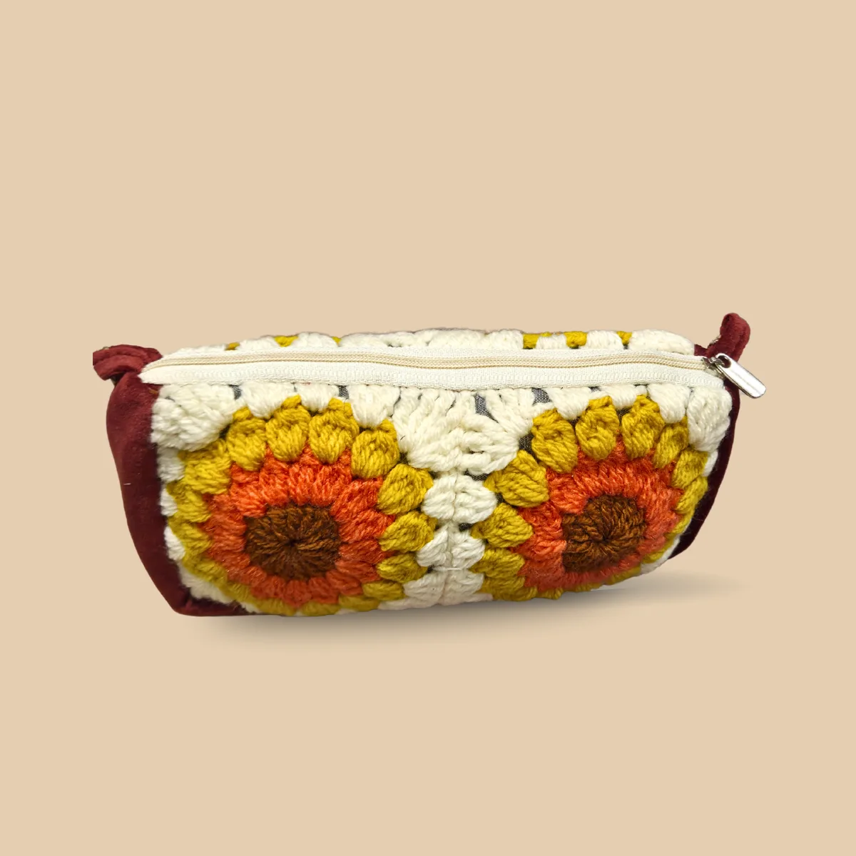 Sunflower Bloom Crochet Zipper Pouch - Image 4