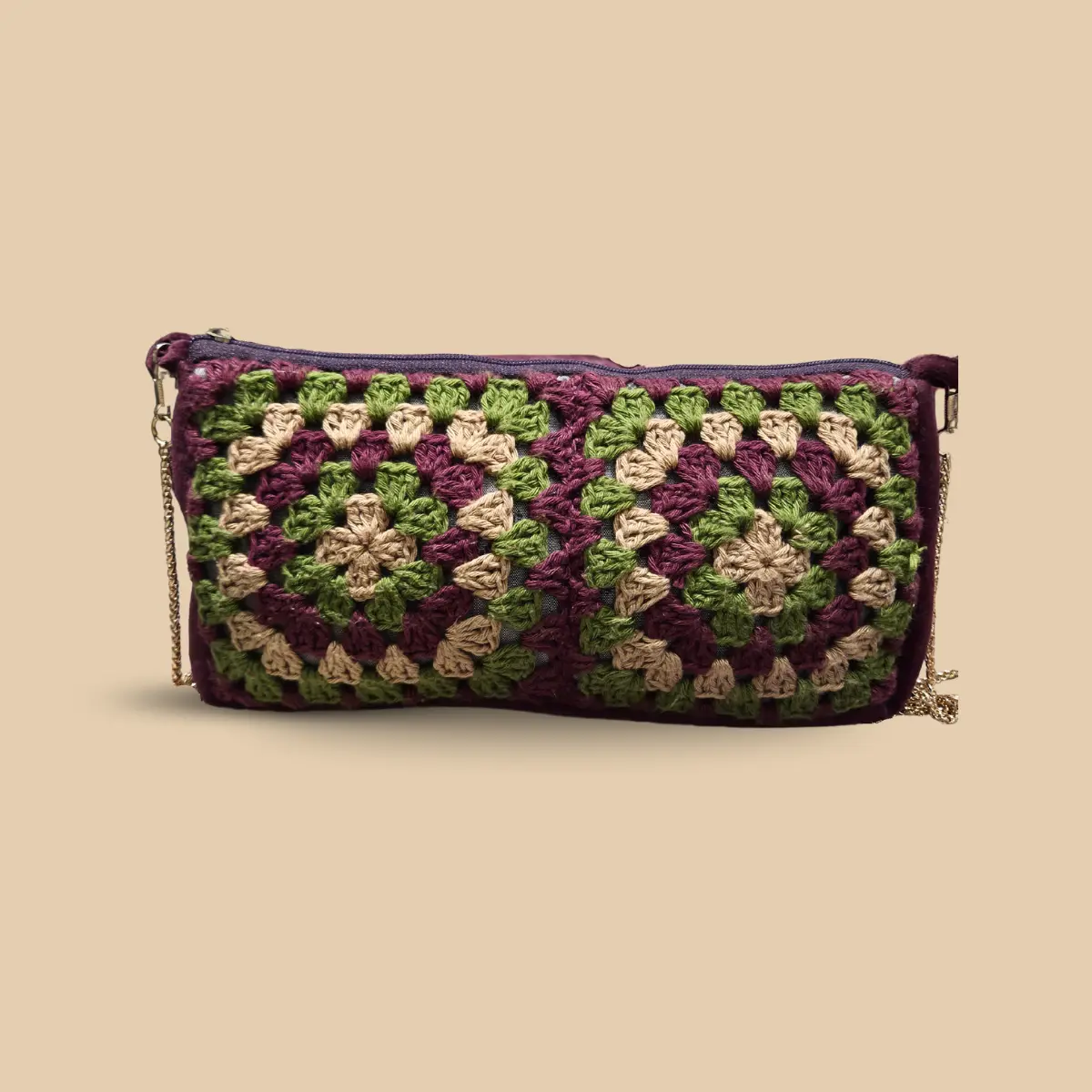 Floral Crochet Zipper Pouch - Image 3