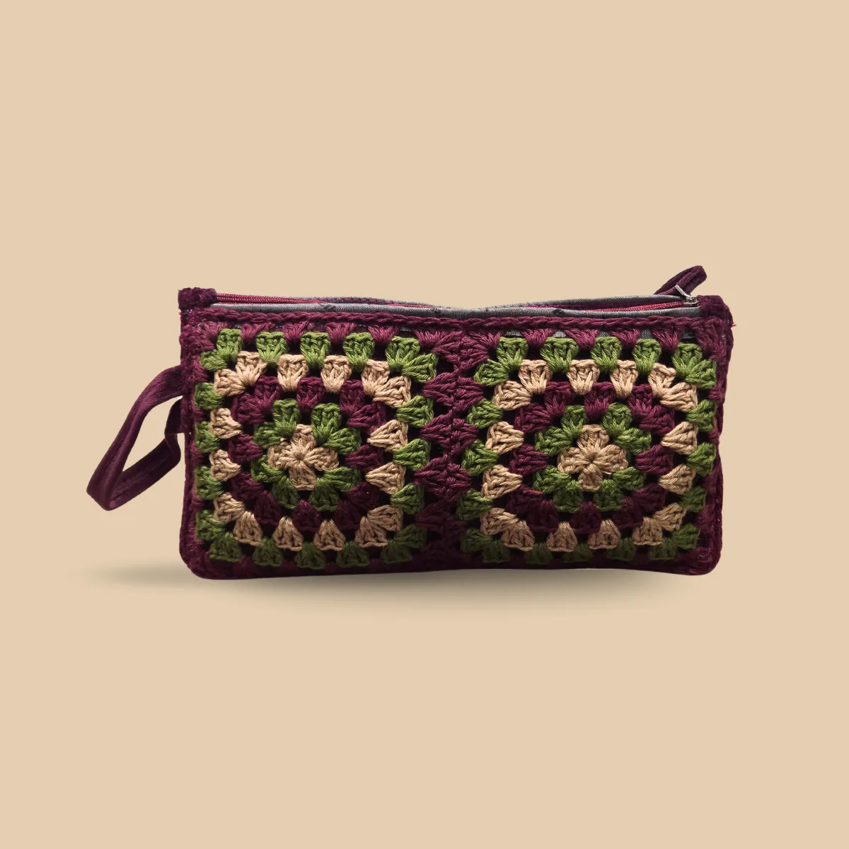 Plum Grove Crochet Pouch
