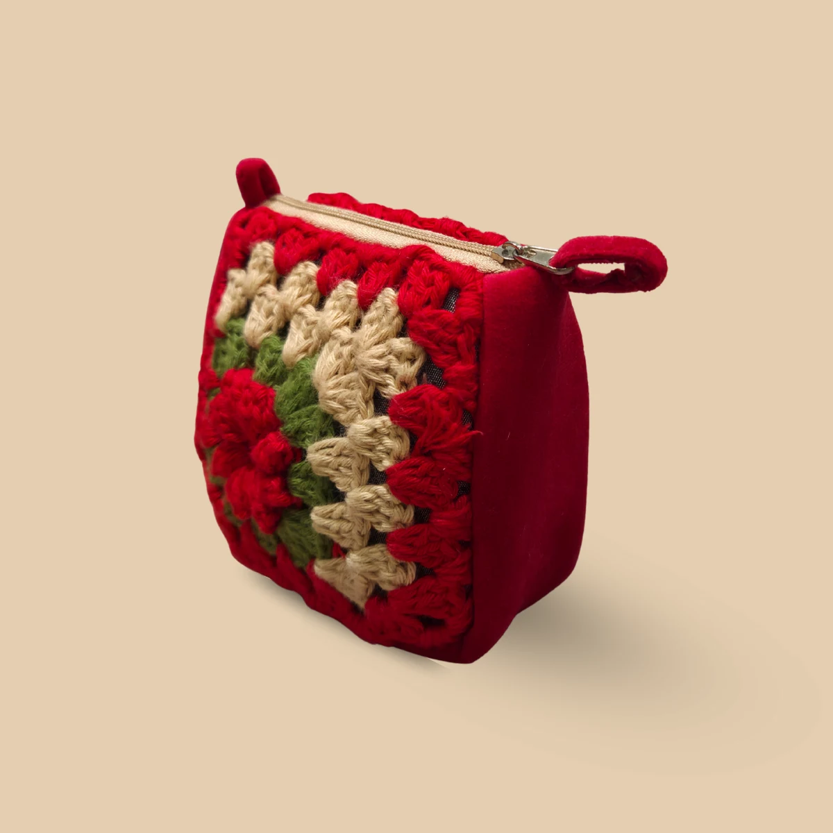 Ruby Bloom Mini Crochet Pouch - Image 2