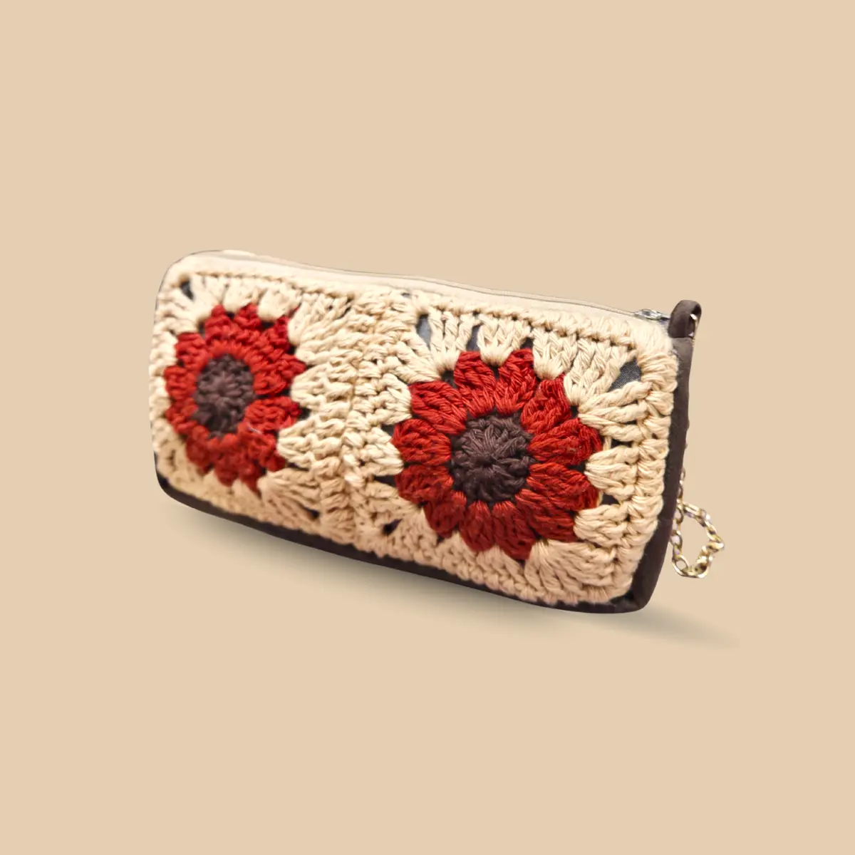 Handcrafted Sunflower Crochet Chain Pouch - Image 3