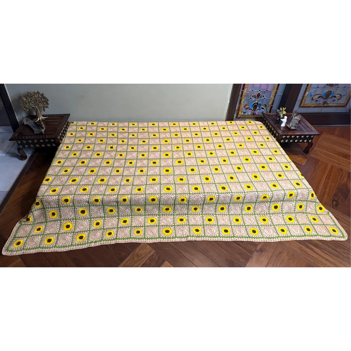 Sunflower Garden Crochet Throw 