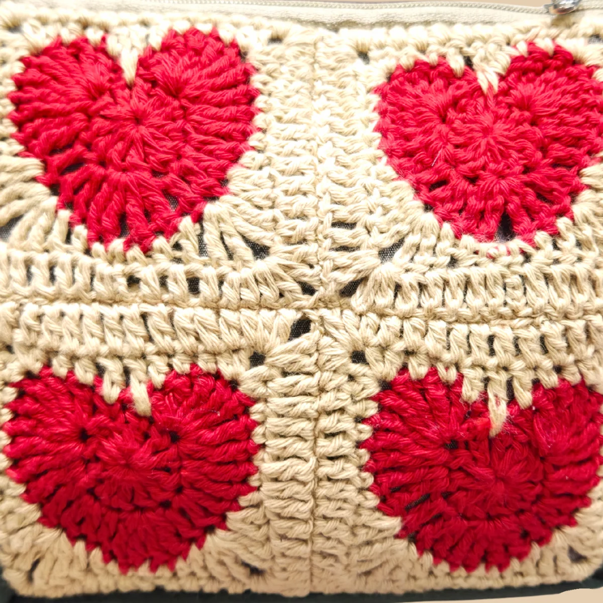 Crimson Heart Crochet Sling Pouch - Image 4