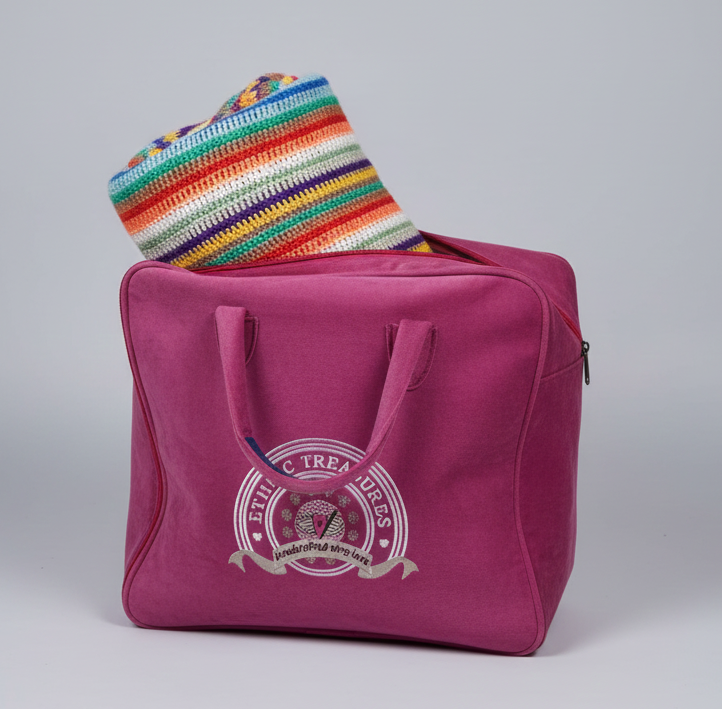 Handmade Vibrant Rainbow Stripe Crochet Bedspread Set – Multi-Colored Bed Throw with Matching Granny Square Cushion Covers - Image 5