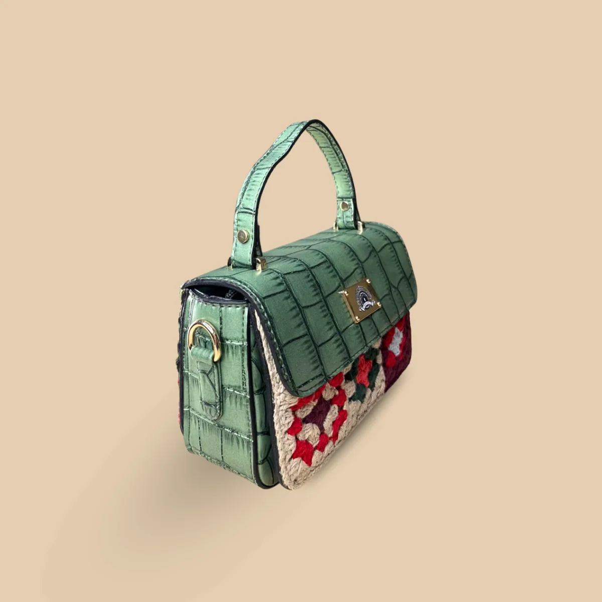 Meadow Mosaic Crochet Handbag - Image 3