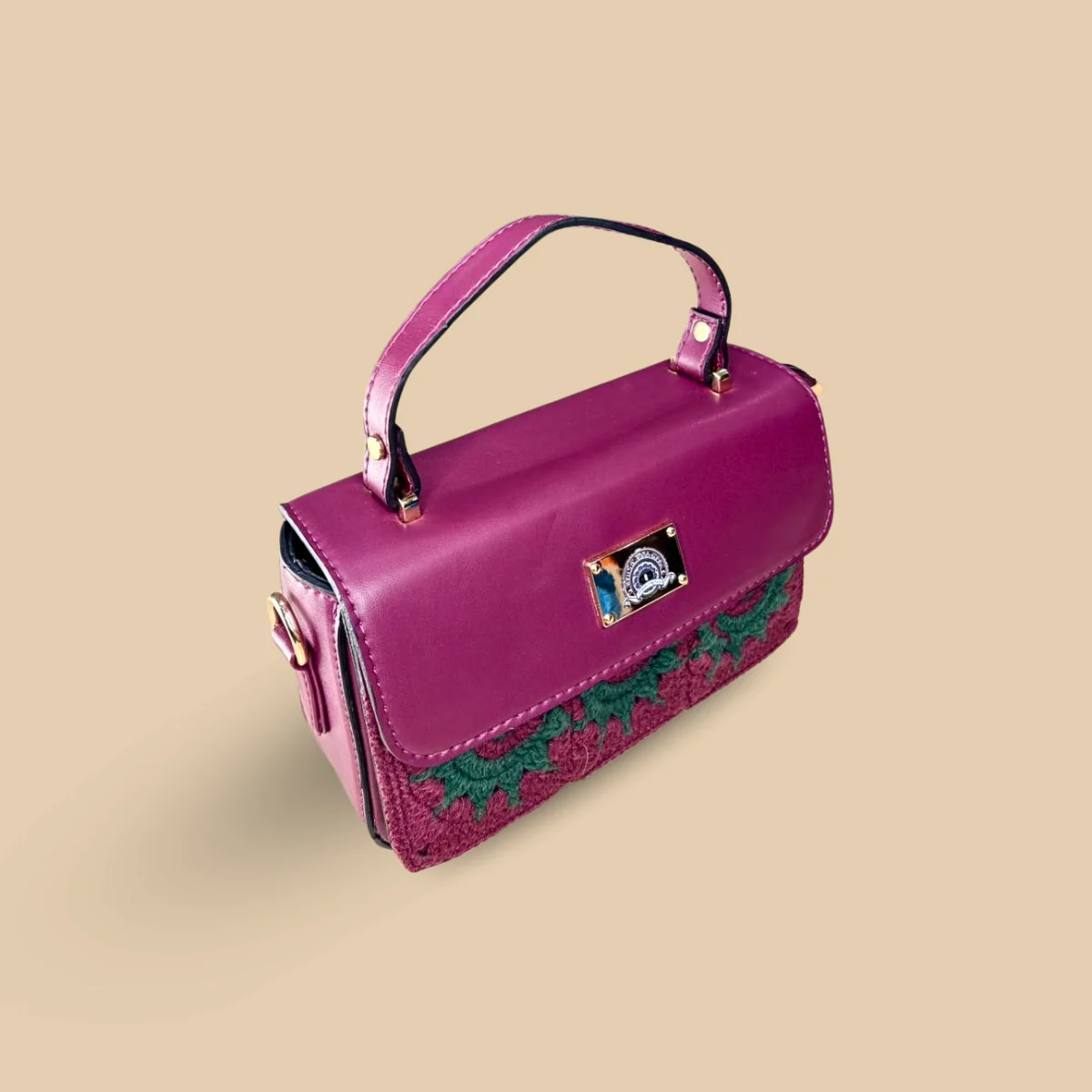 Plum Bloom Crochet Embroidered Handbag - Image 2