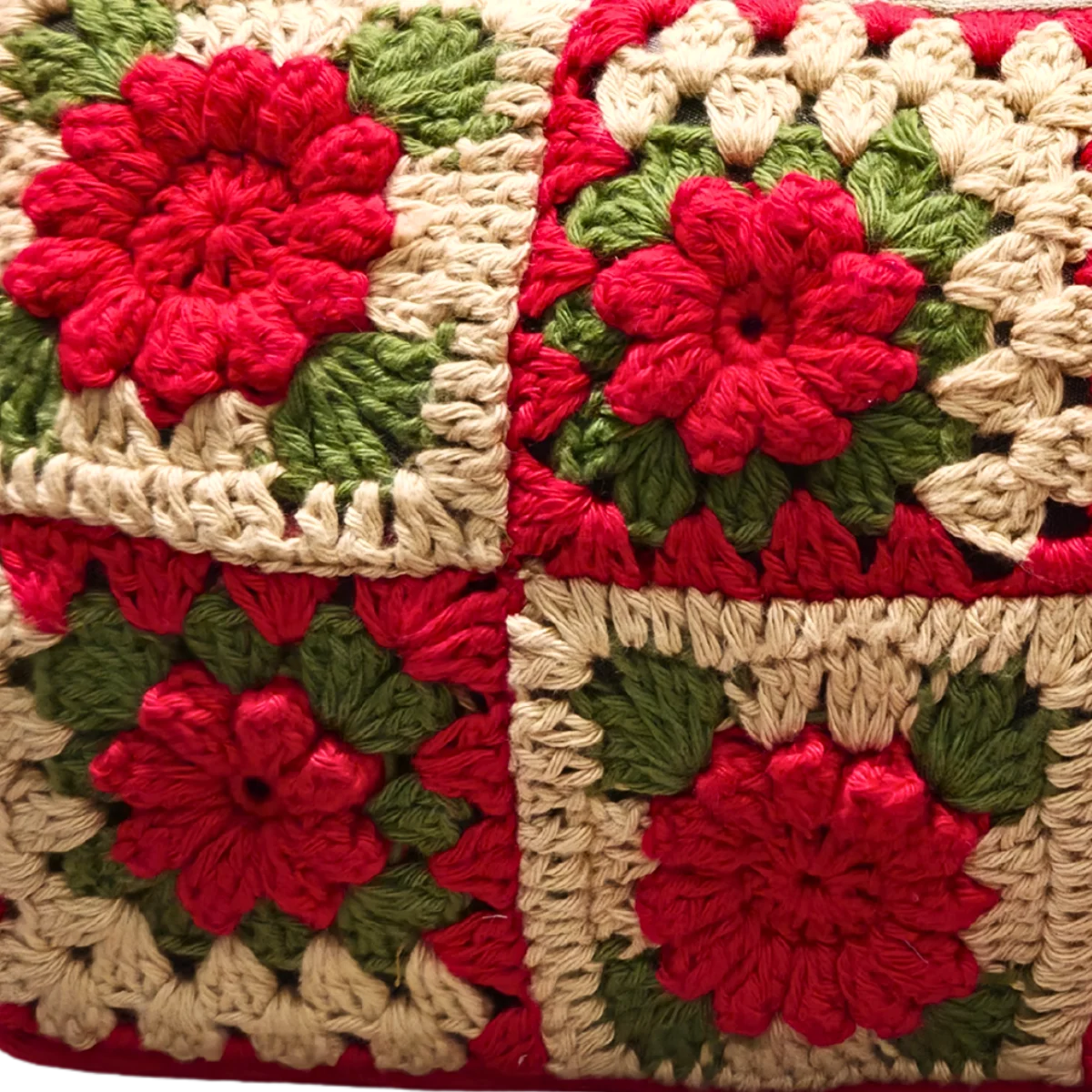 Scarlet Bloom Crochet Sling Pouch - Image 7